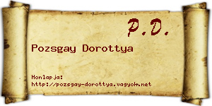 Pozsgay Dorottya névjegykártya